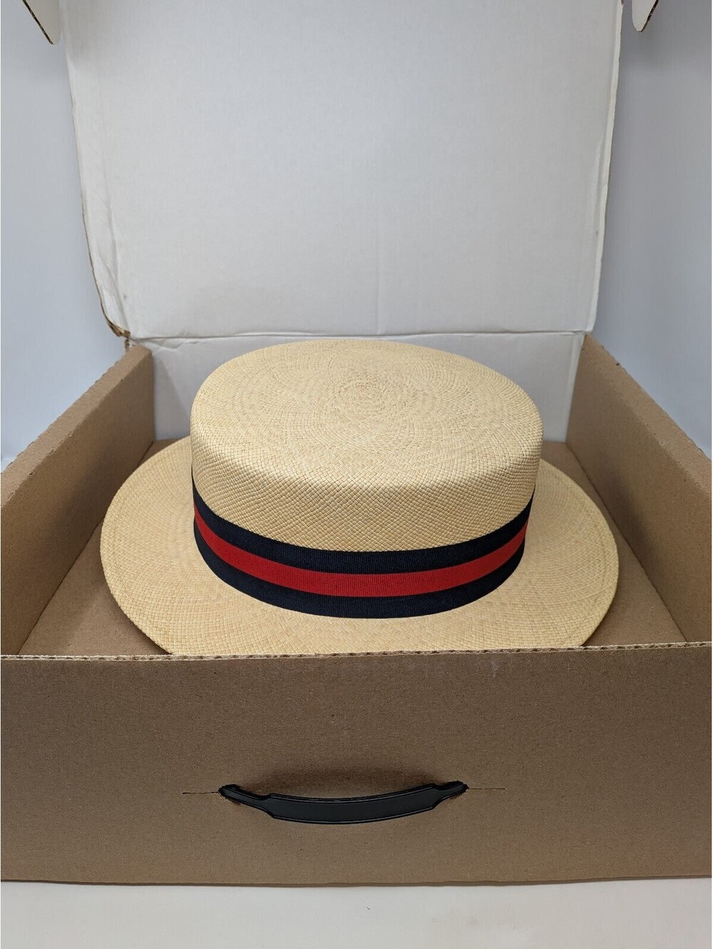 FLAMEKEEPERS HAT CLUB Genuine Panama Boater Hat XL 7 1/2-7 5/8 Ecuador NEW
